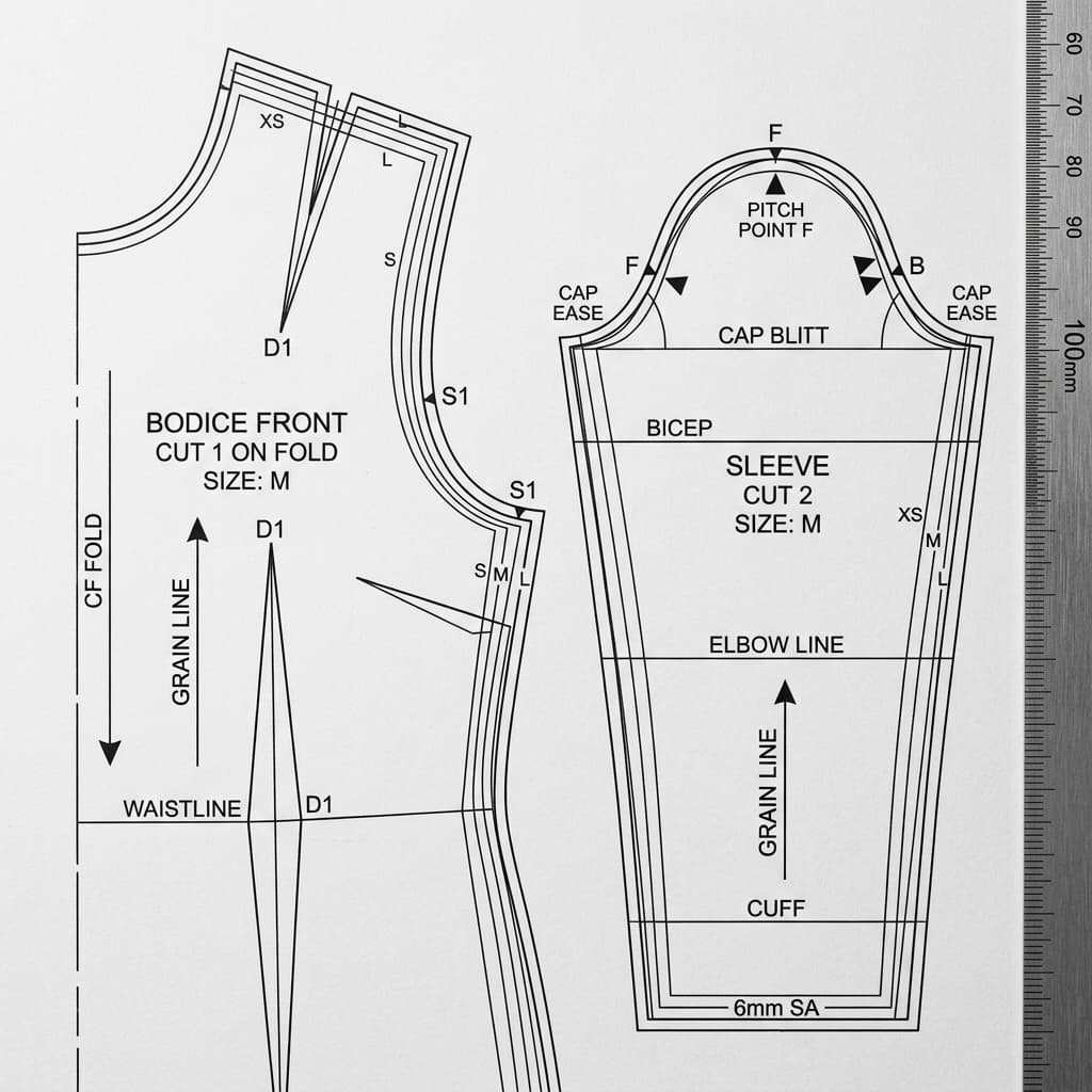 CAD architectural blueprints on precision plotter paper
